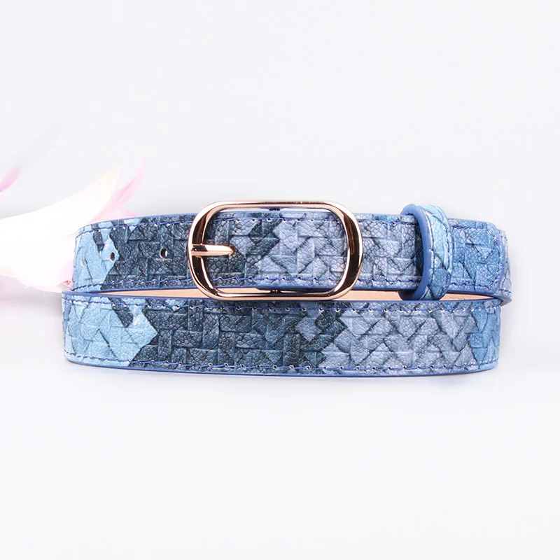 

Shuyanly New Long Fashion Woven Pattern Fashion Lady Imitation PU Leather Belt Female Belt Retro Dress 2019