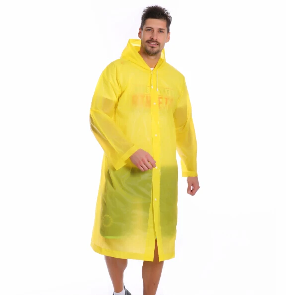 Женская/мужская водонепроницаемая куртка, чистый PE плащ, дождевик с капюшоном, пончо, дождевик - Цвет: Желтый цвет