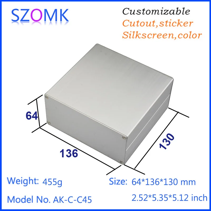 

one piece AK-C-C44 64*136*130mm industrial case Extrusion aluminum pcb instrument box case project enclosure