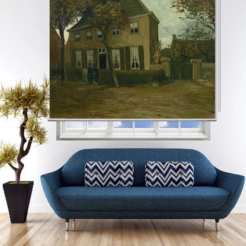 

MOMO Roller Blinds Shades Blackout Window Blinds Painting Curtains Roller Shades Thermal Fabric Custom Size Van Gogh H 96-100