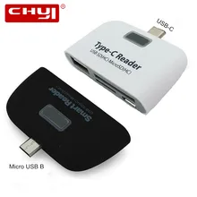 CHYI 4-в-1 Тип usb C концентратор USB-C мультифункция USB 2,0 Порты и разъёмы SD/устройство для считывания с tf-карт Micro usb OTG USB разветвитель адаптер для ПК смарт-чехол для телефона