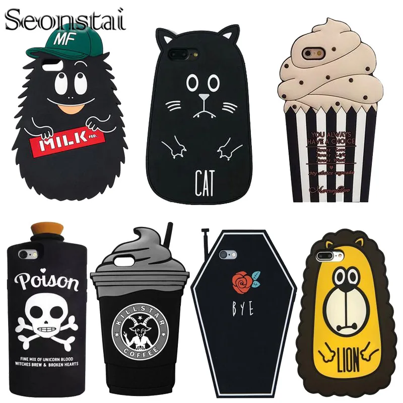 Seonstai классный шикарный Wish Charm Goodbye черный ужас панк Мягкий силиконовый чехол для