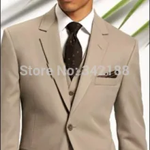 Смокинги для жениха на заказ цвета хаки с отворотом, мужские свадебные костюмы(пиджак+ брюки+ галстук+ жилет)/костюм для шафера/свадебные костюмы weddi