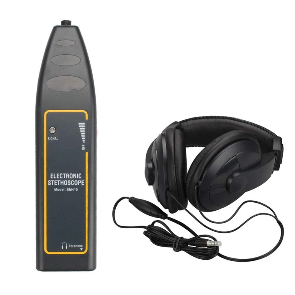 

EM410 Noise Finder Electronic Stethoscope Machine Engine Diagnose 2 Probe 100Hz~10kHz Car Truck Automotive Noise Sensor