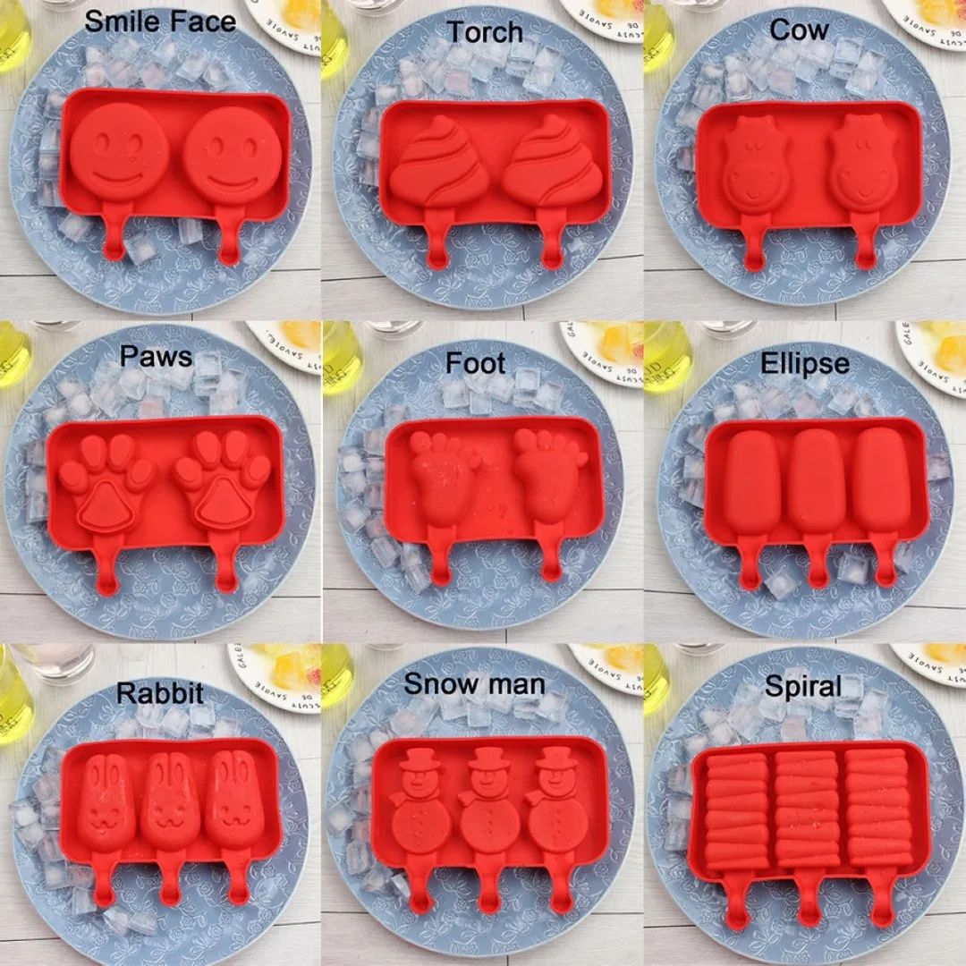 New Ice Cream Mould Frozen Pan Ice Pop Mold Tray  W/ 20Pcs Sticks & Silicone Cover