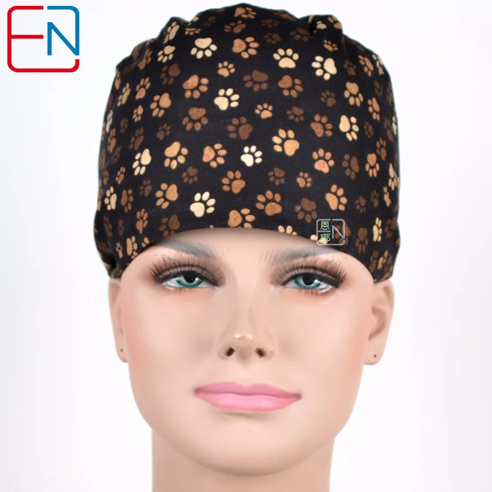 

Hennar Scrubs Caps Masks Sets Women Medical Accessories Surgical Hospital Clinical Cotton Adjustable High Quality Cap New
