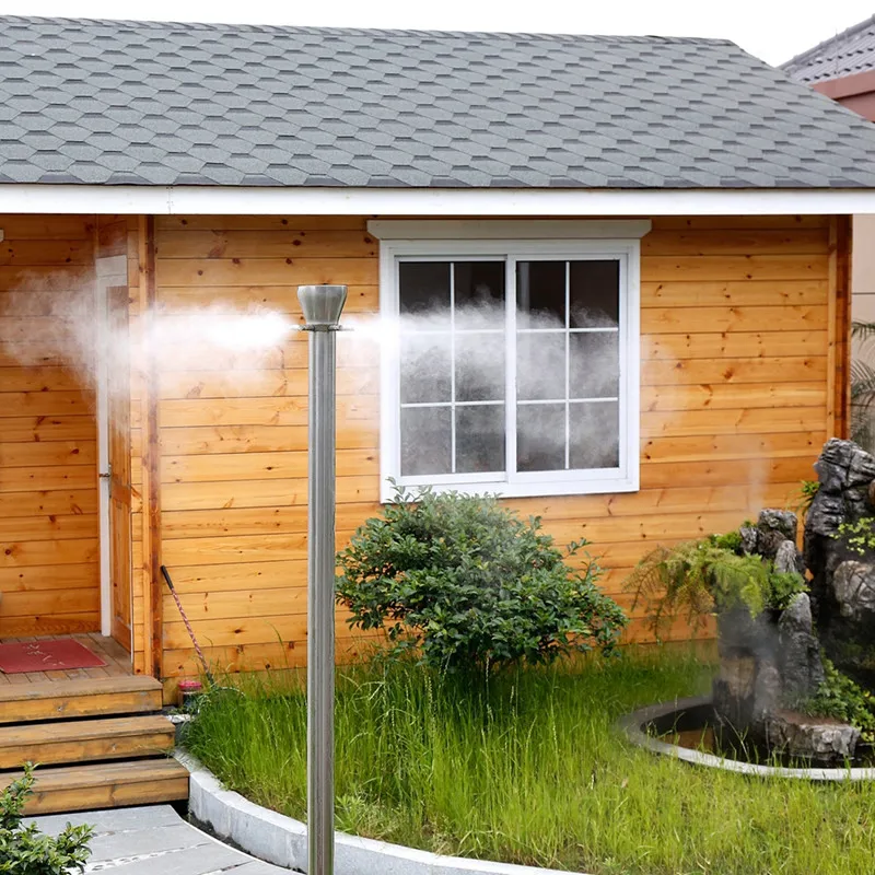 

A257 New arrival fog misting system of 2.2M stainless steel mist stand with nozzles and tubing for garden cooling system