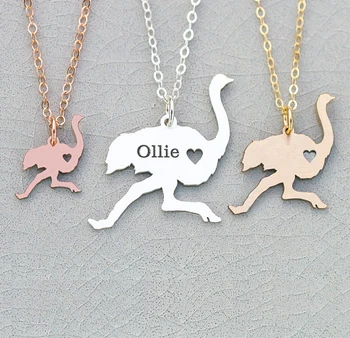 

Personalized Ostrich Necklace Bird Charm Personalized Cute Bird Jewelry Best Gift For Friend Drop Shipping Accepted YP6087
