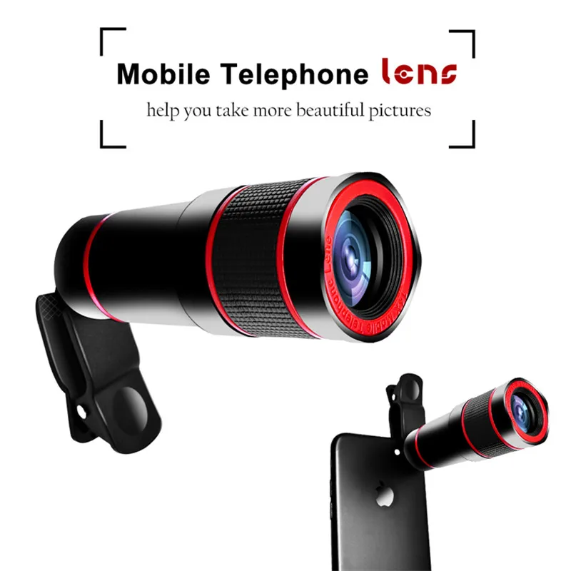 Объектив камеры мобильного телефона 14X Zoom 4K HD телеобъектив для телефона монокулярный телескоп камера с универсальным зажимом для всех смартфонов