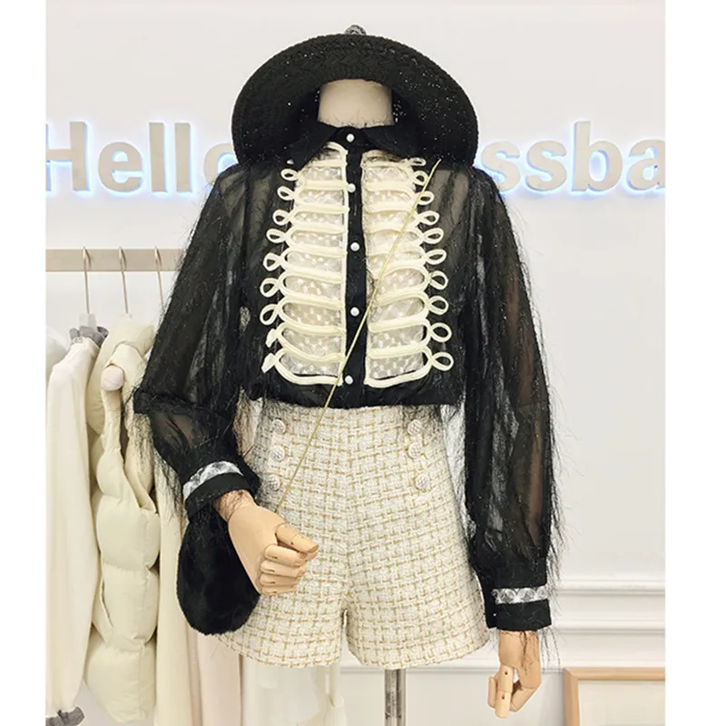 

Luxury Retro Design 2019 Fashion Women Tassel Long Sleeves Patchwork Long shirts Female Blouse Shirt A657