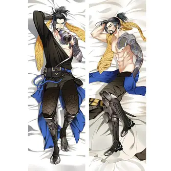 

BL Male Japanese Characters Anime Cosplay OW Hot HANZO Throw Otaku Dakimakura Gifts Bedding Hugging Body Pillow Case 150x50 CM