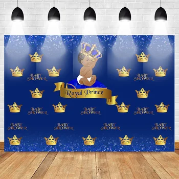 

Mehofoto Royal Prince Photography Backdrops Newborn Repeat Baby Shower Crown Background Blue Damask Custom Backdrop Studio
