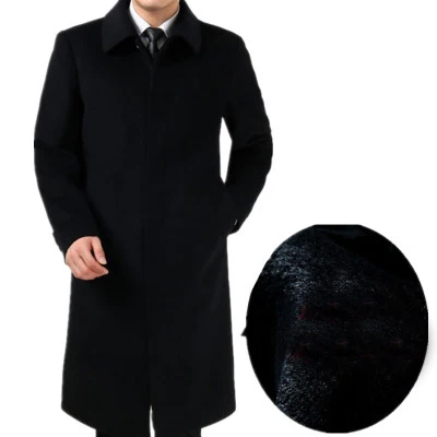 AYUNSUE размера плюс 4XL новая мода зимнее пальто для мужчин длинная куртка мужская ветровка кашемировое пальто Мужское пальто LX771
