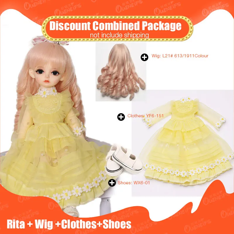 OUENEIFS 1/6 BJD SD Girl Doll Rita + Wig + Beautiful Clothes + Shoe Discount Combined Package Fashion Resin Figures OUENEIFS 1/6 BJD SD Girl Doll Rita + Wig + Beautiful Clothes + Shoe Discount Combined Package Fashion Resin Figures