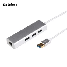 Многофункциональный 10/100/1000 Мбит/с LAN конвертер 3 Порты USB 3,0 концентратор с RJ45 Порты и разъёмы Gigabit Ethernet сетевой адаптер для портативных ПК