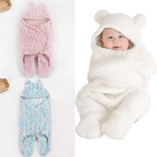 

Newborn Toddler Infant Baby Boy Girl Warm Knitted Swaddle Sleeping Bag Wrap Stroller Bed Blanket