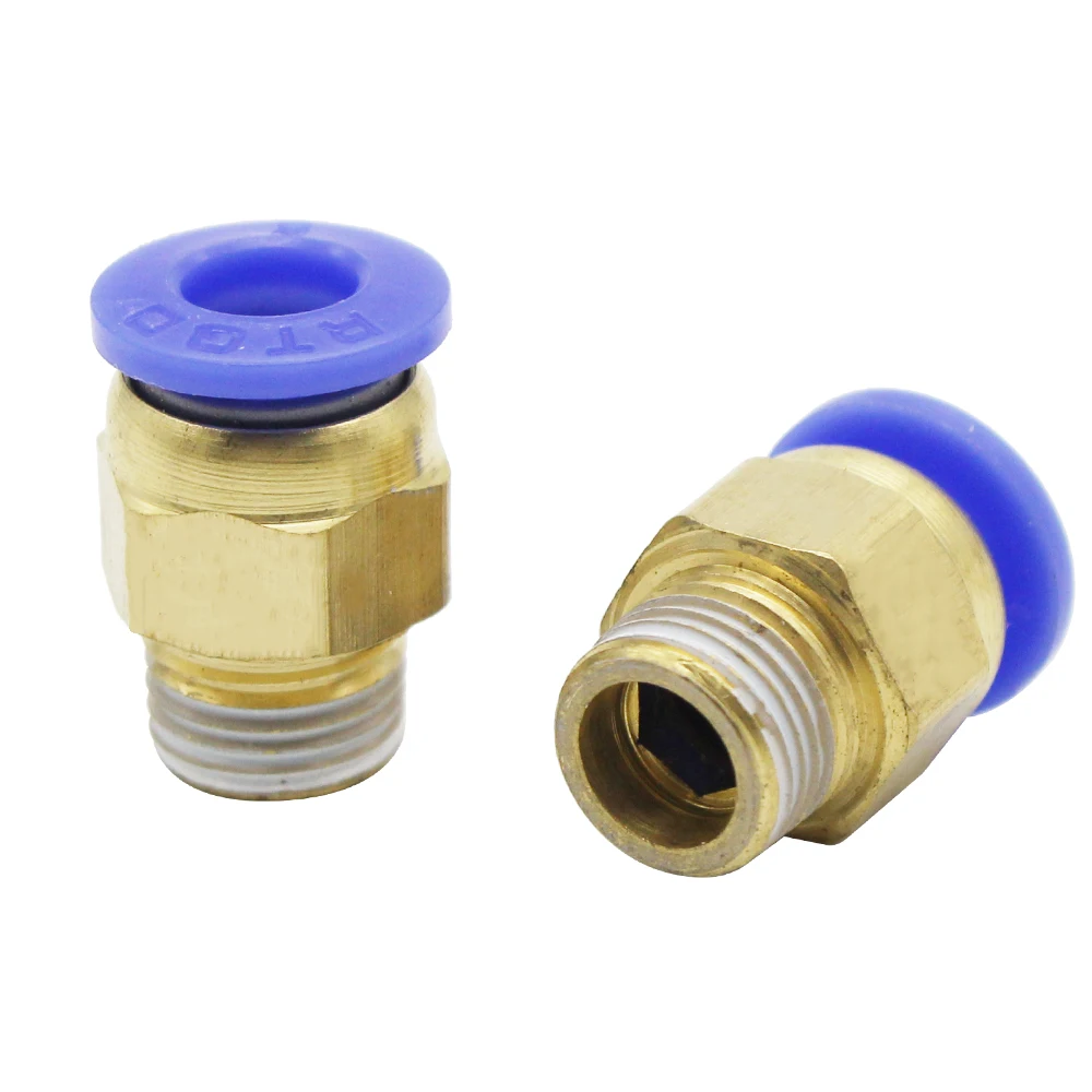 

Pneumatic Connectors PC4-01 PC6-01 For V6 V5 3D Printers Parts 1.75mm 3mm Quick Coupler J-head Fittings Hotend Copper Part