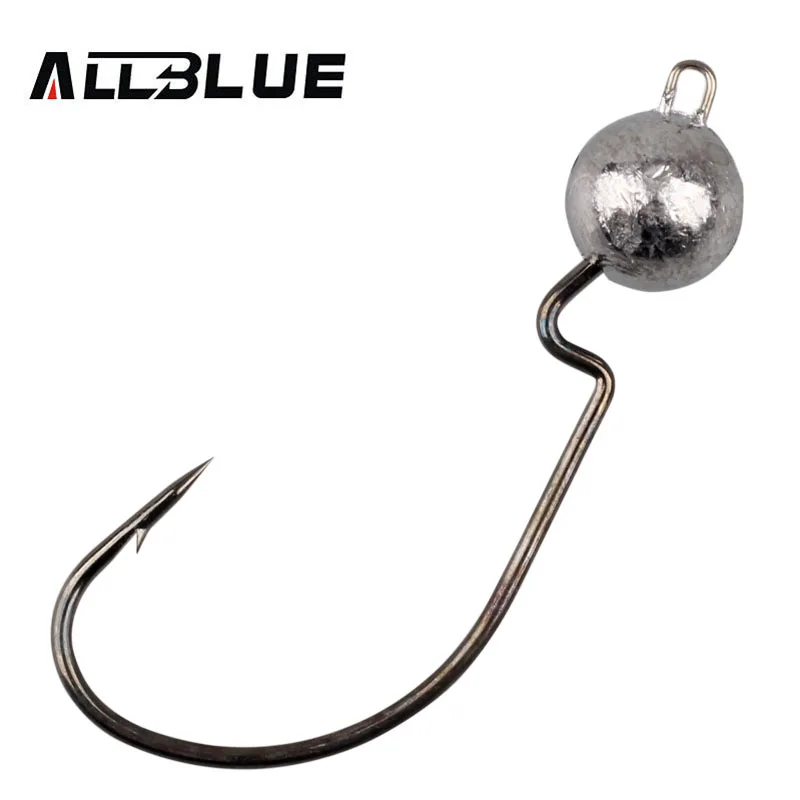 ALLBLUE открытые Lead Jig Head 3.5g 5g 7 г 10 крючок с зазубринами мягкие приманки отсадочные