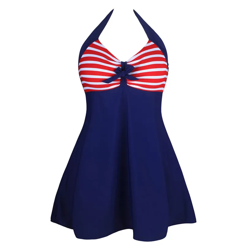 Cfanny 2016 Women Monokini Red White Stripes Black Navy One Piece