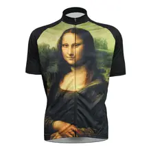 Alien спортивная одежда Mona Lisa узор для мужчин с коротким рукавом для верховой езды одежда черный полиэстер полная молния Ciclismo RopaSize XS-5XL