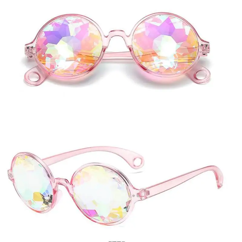 Fashion Men Women with The Same Pattern Colorful Personality Sunglasses - Цвет оправы: pink