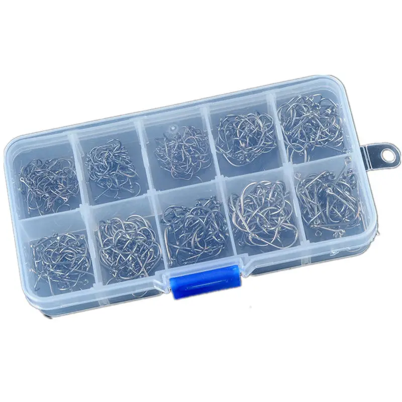 

500pcs Barbed Carp Fishing Hooks Set Tackle Box High Carbon Steel 3#-12# 10 Size Carp Fishing Hooks for Carp Fishing Accessories
