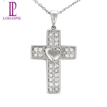 Lohaspie камень ювелирные изделия 10 к Белое золото циркон кулон ювелирные изделия для подарка поставляются с 18 дюймов серебряной цепочкой