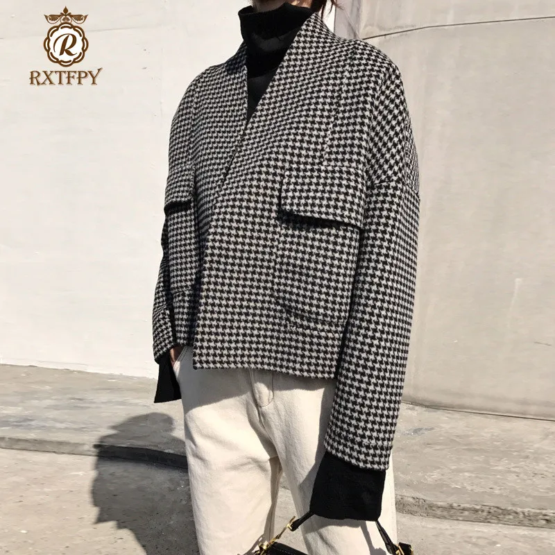 

Autumn/winter 2019 new Korean women's dress, small fragrance woollen, small students go with short woollen coat