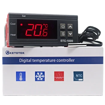 

STC-1000 LCD Digital Thermostat Temperature Controller for Incubator Two Relay Output Thermoregulator Heater And Cooler