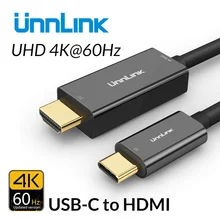 Unnlink USB C к HDMI кабель type C к HDMI 2,0 UHD4K@ 60 Гц Thunderbolt 3 для MacBook Galaxy S10/S9/S8 Dex mate 20 P20 P30 ноутбука