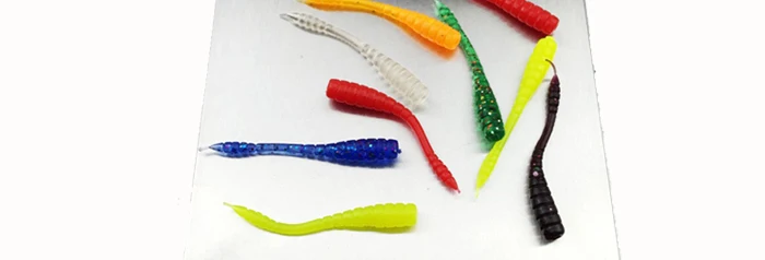 Mini Micro Soft Lure Soft Bait Rock Fishing Lures 4.5cm 0.4g 105pcs Worm Sandworms Swimbait Fishing Tackle  (7)
