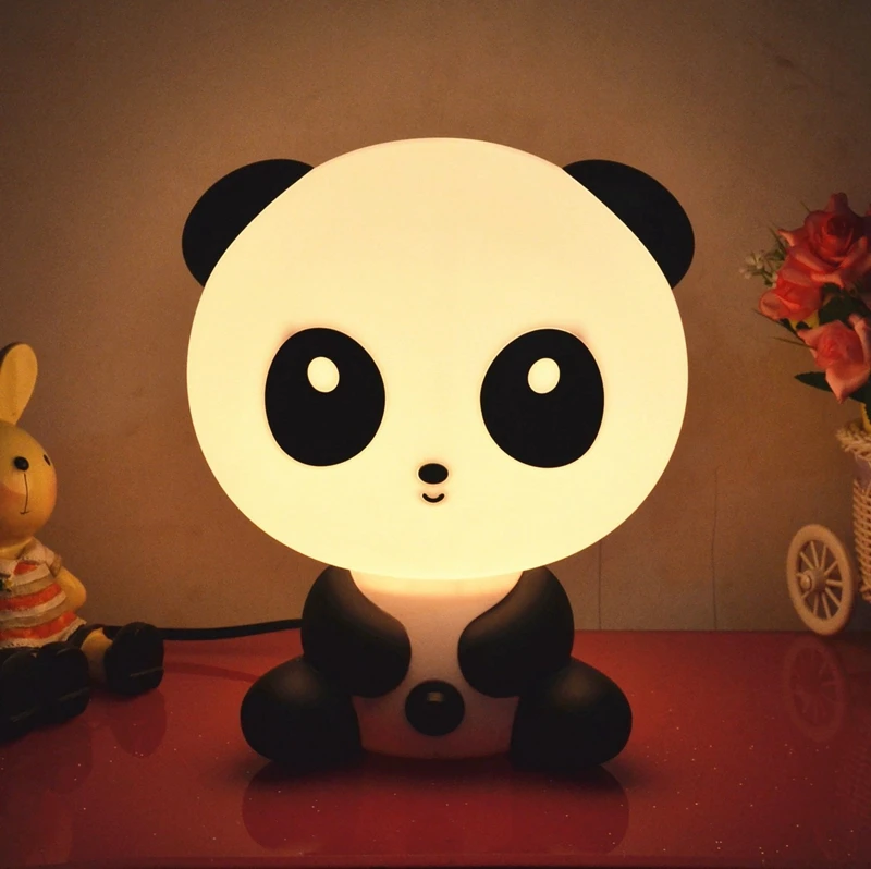 Creative Panda Night Lamp Warm Plug Nightlight Valentine's Day Gift Bedroom Bedside Lamp Baby Cartoon Pet LED Light for Children (9)