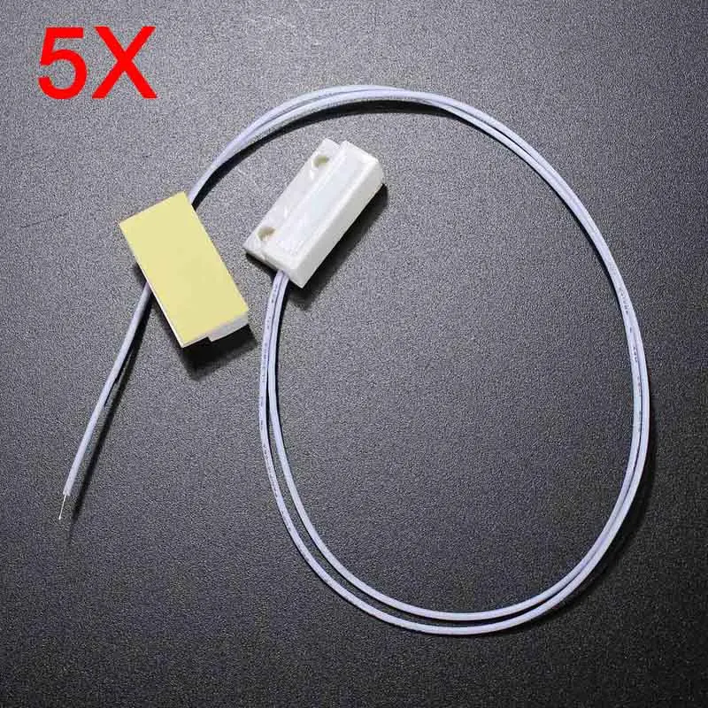 

5pcs White Door Window Contacts Security Magnetic Reed Spring Switch Alarm Normal Closed Style Screws LCC77