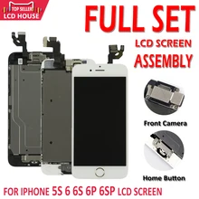 Conjunto completo aaa display lcd, para iphone 5S 6 6s plus 6p 6sp, touch screen, digitalizador completo substituição com câmera frontal