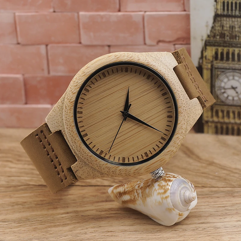 BOBO BIRD LF18 Wrist Watch Branded Men Primitive Quartz Leather Bamboo Wooden Watches Trend for Men Best Gifts