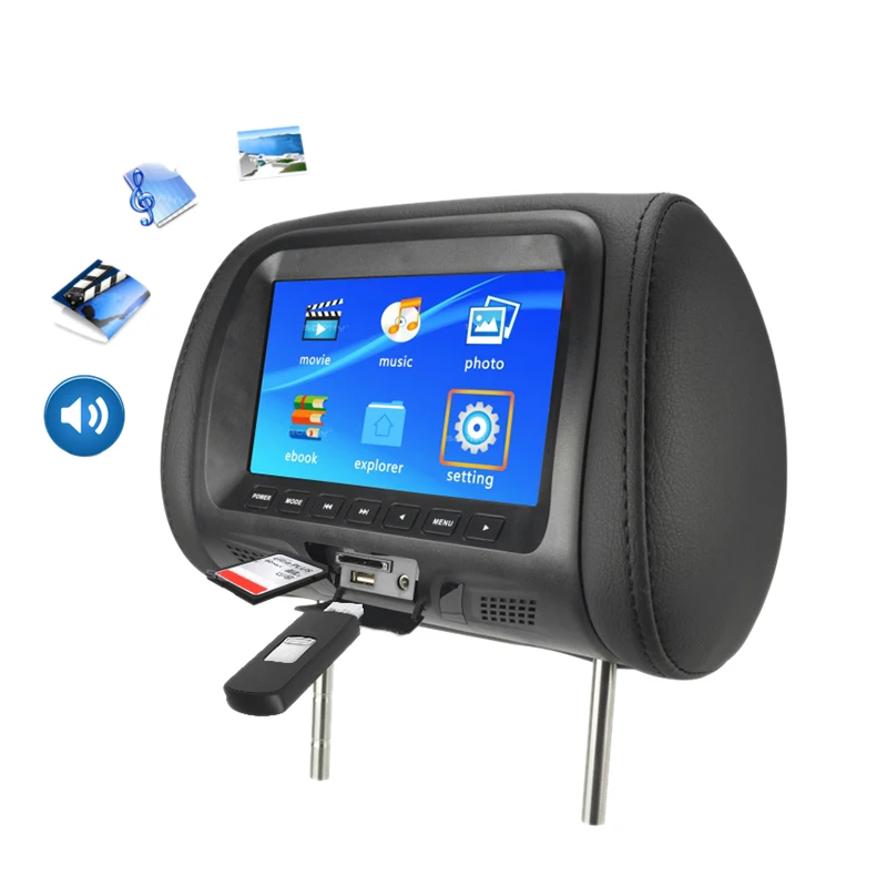 

Car Universal 7Inch Tft Led Screen Car Mp5 Player Rear Headrest Digital Display Support Av / Usb / Sd Input / Fm / Speaker - B