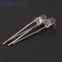 100 шт. ультра яркий белый 3 мм круглый светодиодный Диод 3 мм белый светодиодный