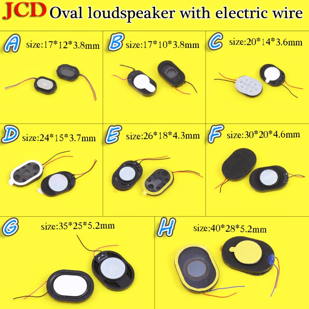 

JCD 3pcs Maintenance parts Earpiece Speaker Ear Oval loudspeaker with electric wire 17*10*3.8/17*12*3.8/20*14*3.6/24*15*3.7mm...