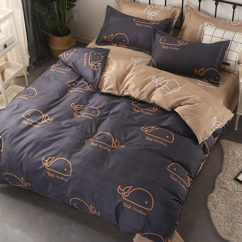 

3/4pcs set Home Textile Spring and autumn Simple Bedding Sets Bed Set Duvet Cover bed sheet bed linen Pillowcase full king queen