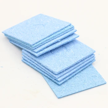 

10pcs/lot 6cm*6cm Soldering Iron Solder Tip Welding Cleaning Sponge Pads Blue Color Random Hand Tool