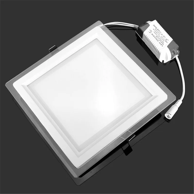 smart led downlights Free Shipping 18W Round/Square Glass LED Downlight Recessed LED Panel Light Spot Ceiling Down Light AC110V 220V Warm/Cold White down lights led