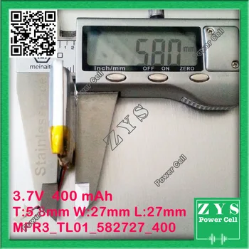 

Polymer lithium ion battery 3.7V 400mah 582728 582727 can be customized wholesale CE FCC ROHS MSDS quality certification