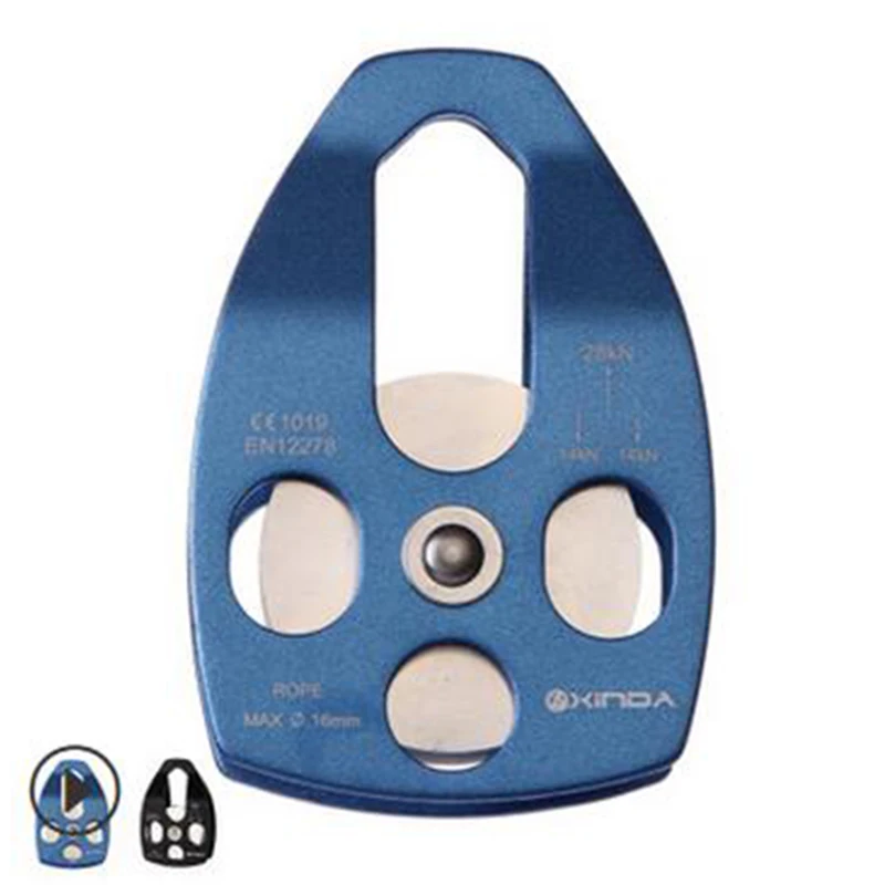 

2pcs 32kN Mobile Pulley Fix Rope Aluminum Part Set For Rescue Lifting Climbing