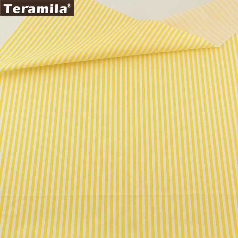 

Home Textile Material Bed Sheet Patchwork Quilting Tecido 100% Cotton Fabric Light Yellow Strips Designs Twill Fat Quarter
