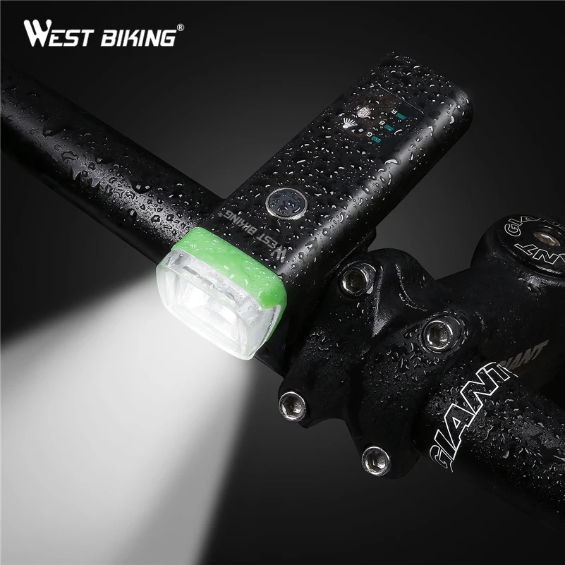 Discount WEST BIKING Intelligent Bike Light Cycling Front Light 4 Modes  Warning Flashlight USB Charging Sensor Auto Lamp Bicycle Light 2