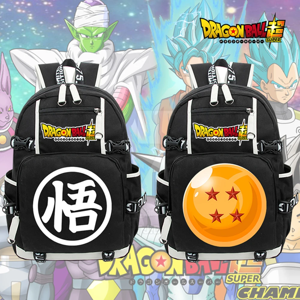Anime Dragon Ball Z SSJ Goku canvas Backpack zipper school bag Rucksack