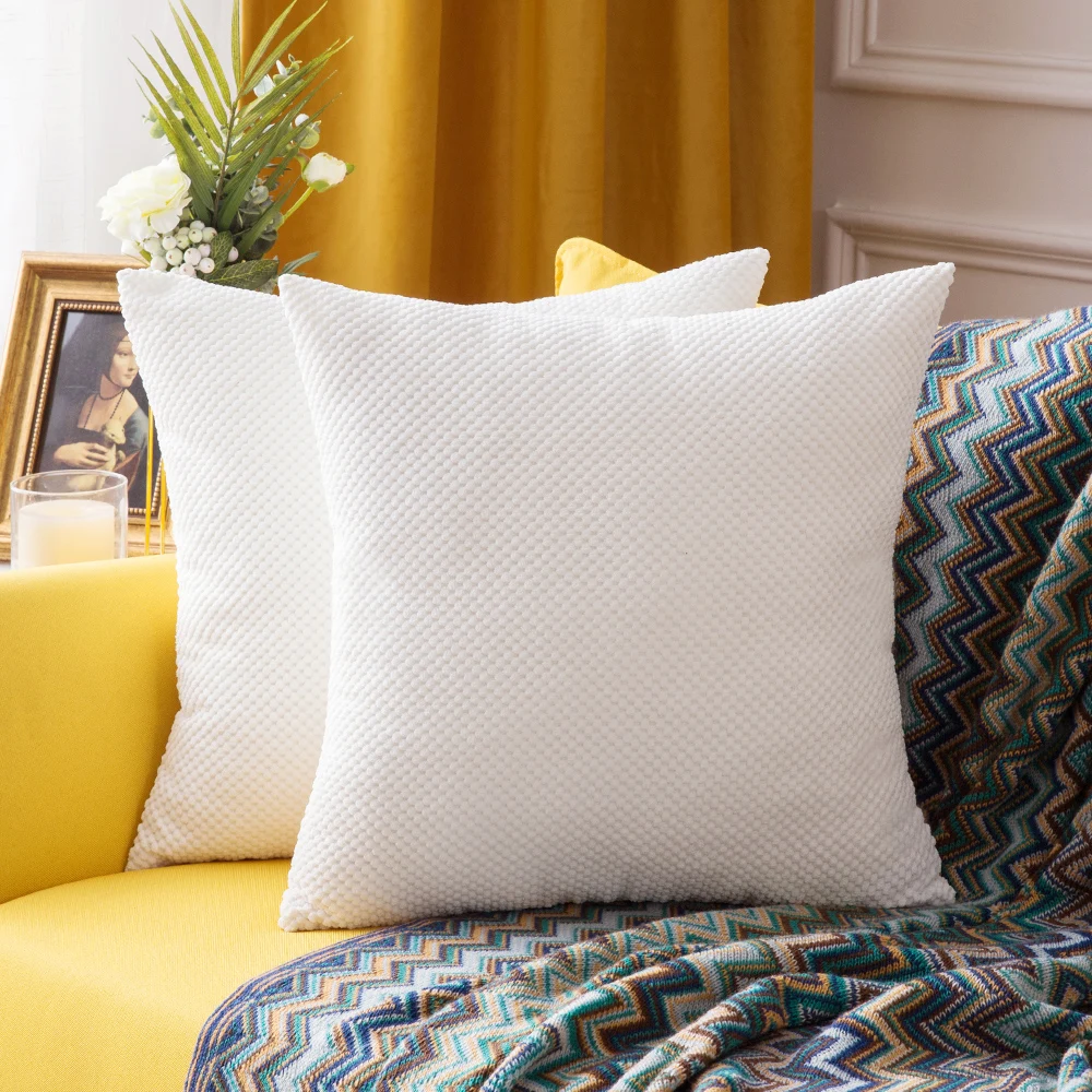 

Decorative Throw Pillow Covers Soft Pellets Cushion Soild Color Case Pillow Cases for Couch Sofa Bedroom Car