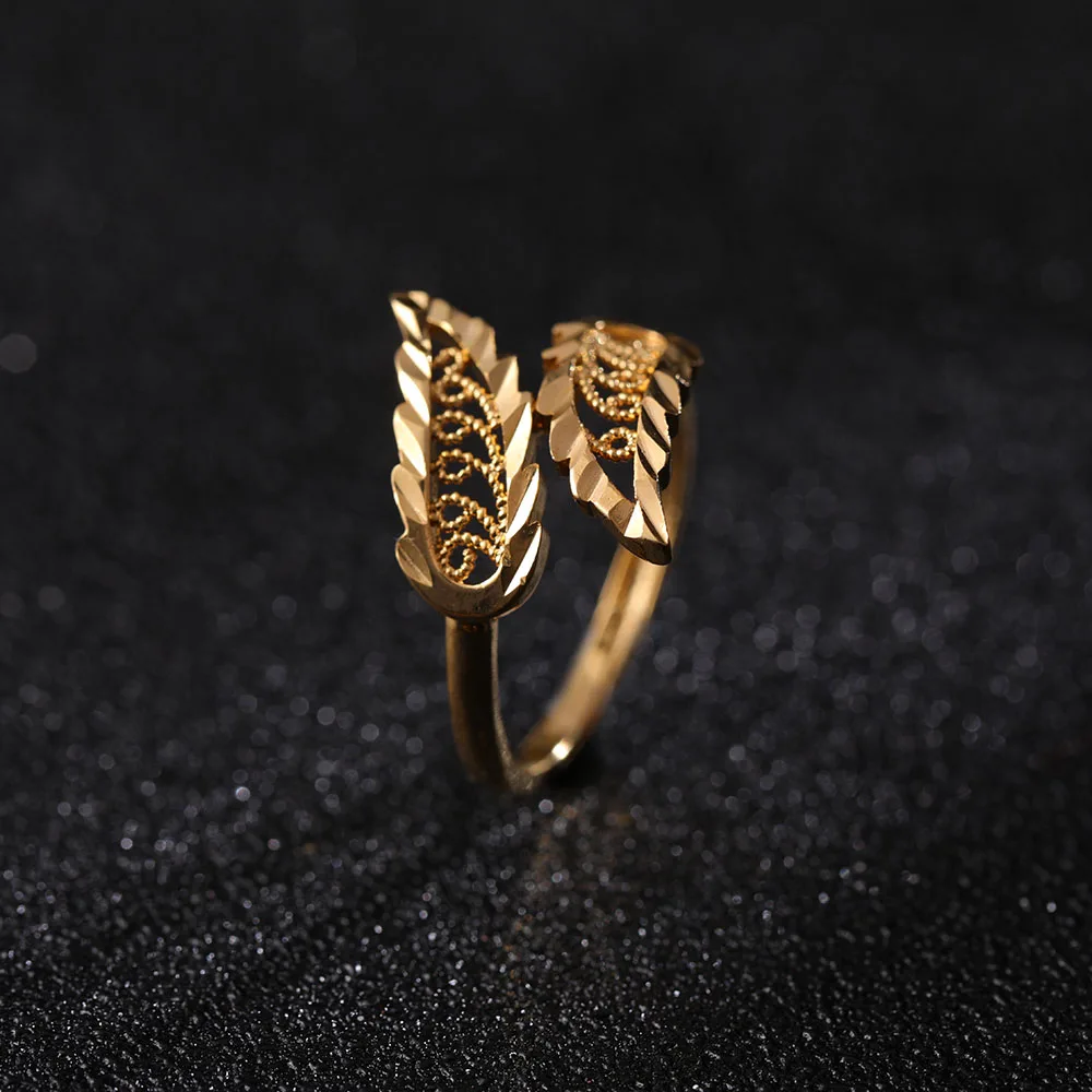 St. kunkka, 24 K, желтое золото, заполненный лист, оригинальное кольцо для женщин, для свадебной вечеринки, очаровательное кольцо,, новая мода, ювелирное изделие, аксессуары, подарок