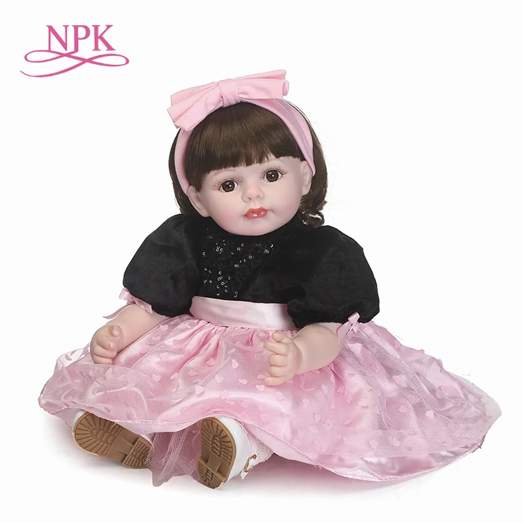 

NPK simulation reborn baby doll soft real gentle touch children's Gift with beautiful clothes and wig hair
