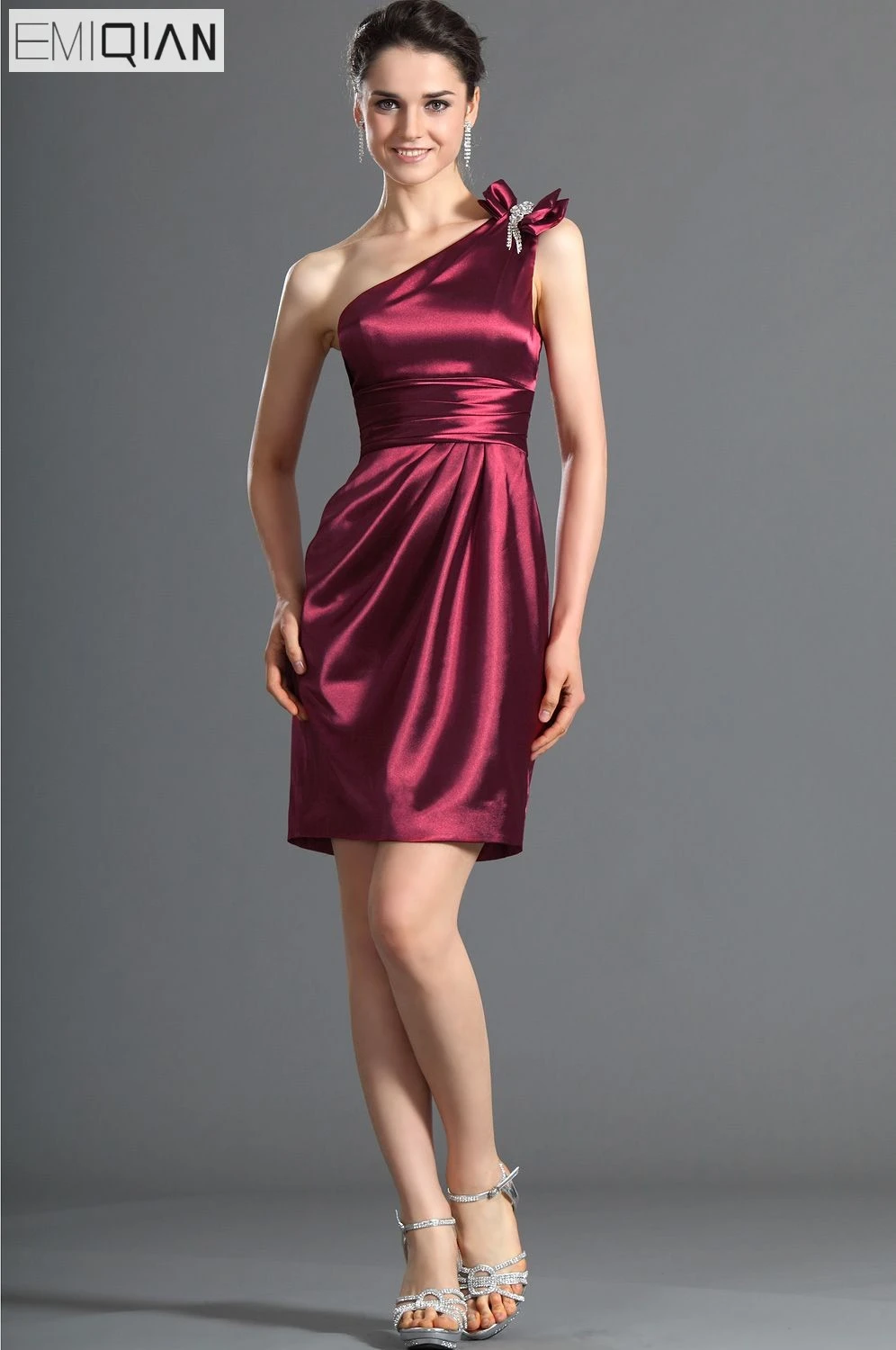 satin sheath gown
